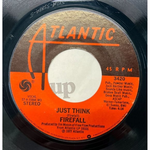 Firefall Just Think / Remember I Love You 45 Pop Rock 1977 Atlantic 3420 VG+/NM - Picture 1 of 4